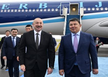 İlham Əliyev Astana şəhərinə səfərə gəlib