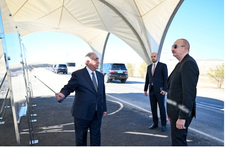 Prezident İlham Əliyev Cəbrayıl rayonunda “Şəfəq” Günəş Elektrik Stansiyasına gedən avtomobil yolunun açılışında iştirak edib